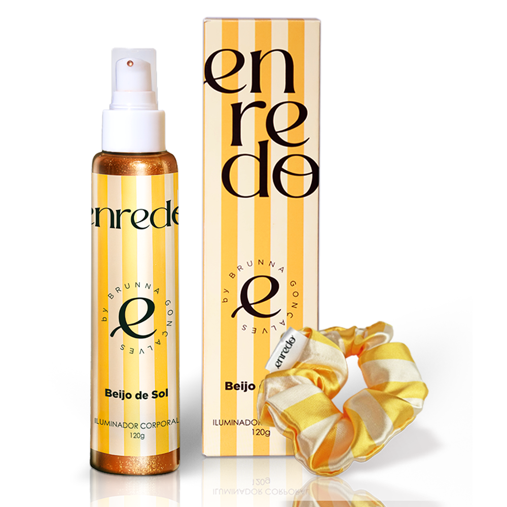 Iluminador Corporal Beijo de Sol + Acessório de Cabelo Enredo by Brunna